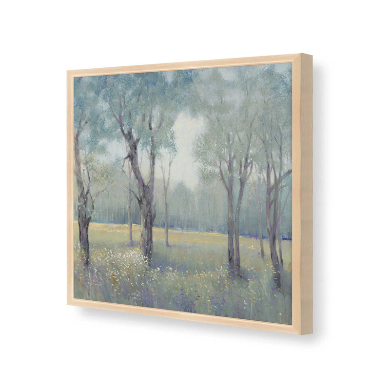 Tranquil Woodland Scene, reproduction sur toile dans un cadre, H 13,5 po x l 13,5 po, Érable brut