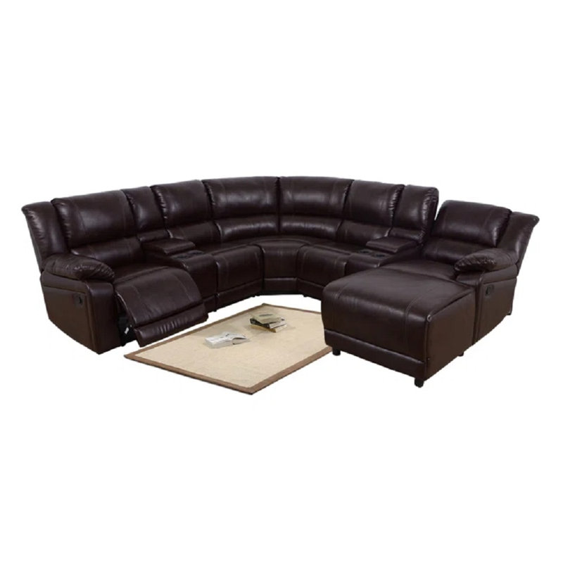 Canapé modulaire en cuir 5 pièces Genea
