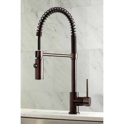 Kingston Brass New York Single-Handle 1-Hole Deck Mount Pre-Rinse Kitchen Faucet