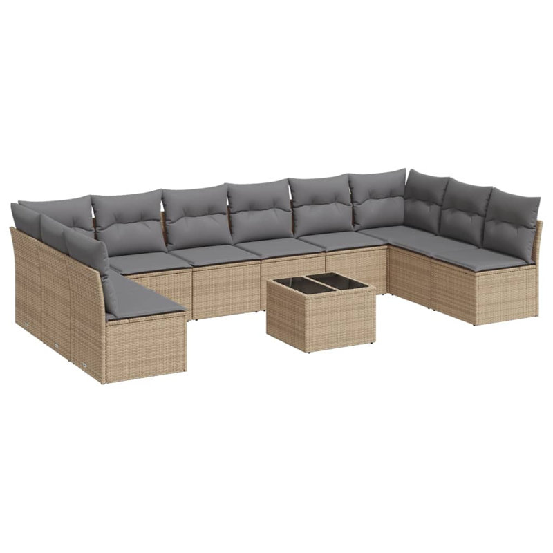  Ensemble de canapé de jardin beige, gris clair