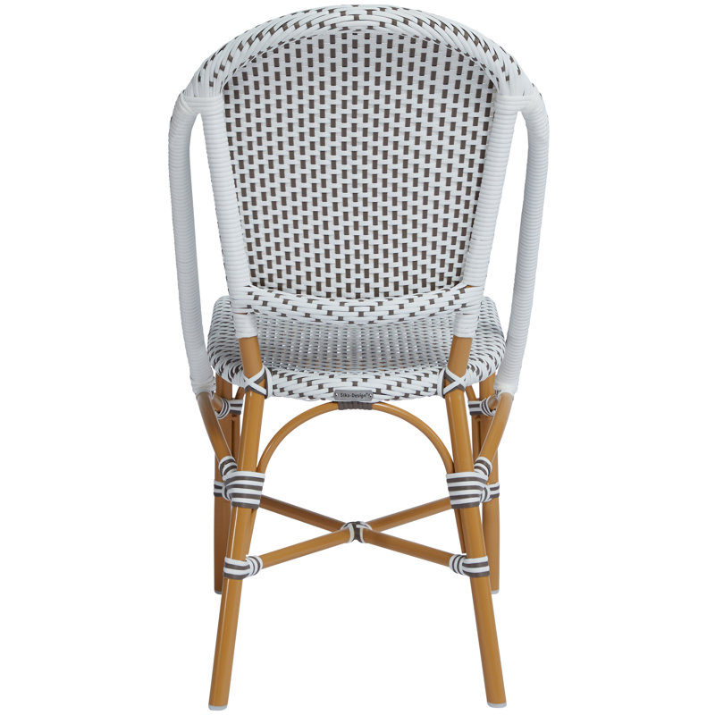 Chaise d'appoint Sofie, Blanc avec pois cappuccino