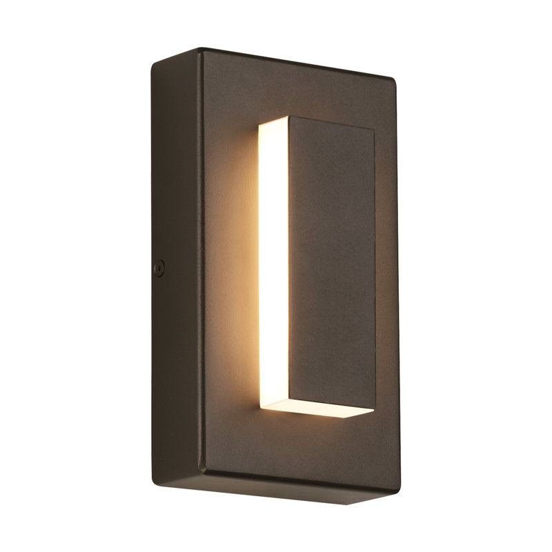 Aspen LED Outdoor Flush Mount, 15 W, 8" H x 5" W x 1.9" D, Outdoor Bronze