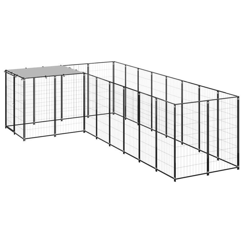Dog Kennel, Black, 43.3'' H x 173.2'' W x 86.6'' D