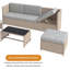 170cm Wide Straight Metal Patio Sectional Set