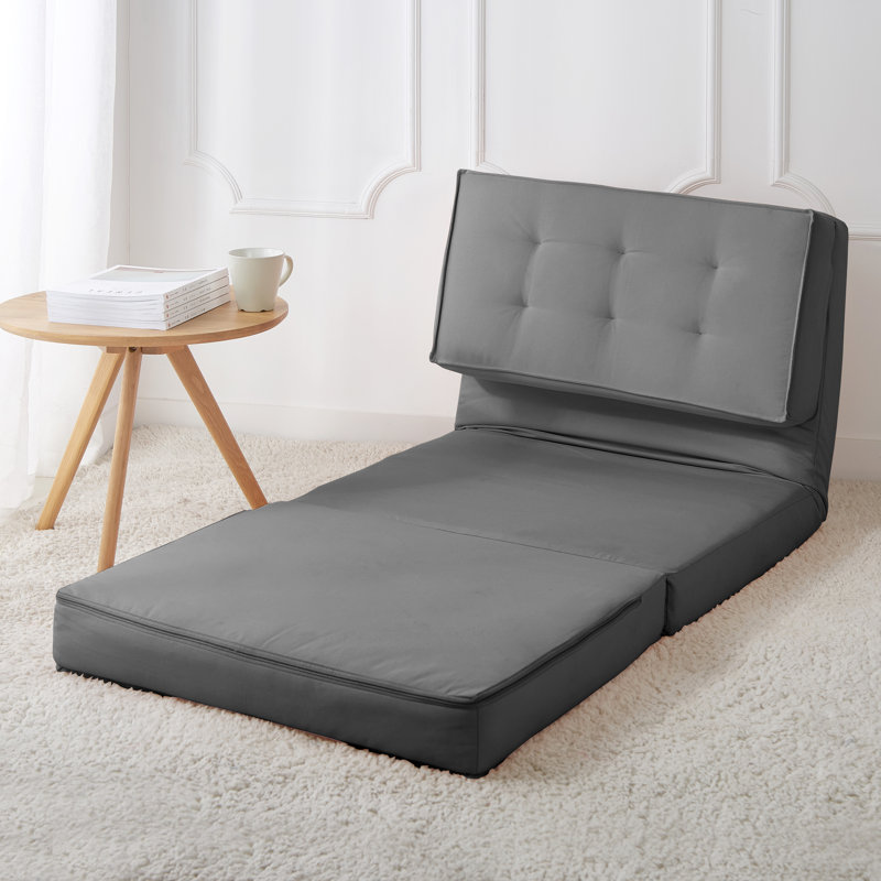 Chaise longue capitonnée 30 po Leggett, Toile gris anthracite