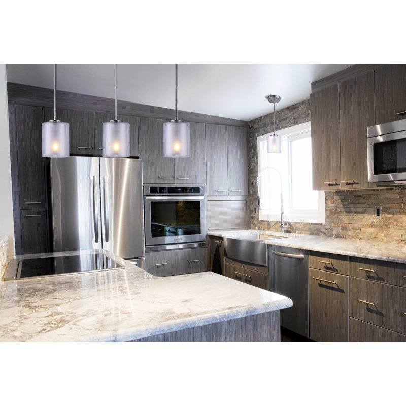 Merkle 1 - Light Brushed Nickel Drum Pendant