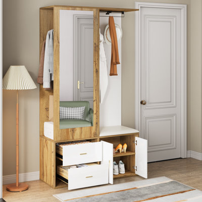 100 cm W Hall Tree with Storage Bench and Shoe Storage