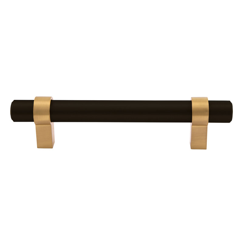 Emery Matte Black and Satin Gold Modern Bar Pull Set