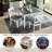 Chicraft Modern 5-Piece Dining Table Set with Solid Wood Frame and Waterproof Top-120147041-120147044-120147046