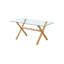 Mose Glass Top Metal Base Dining Table