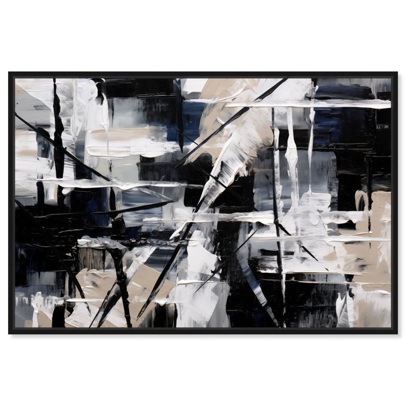 Art mural moderne abstrait sur toile Balada par Art Remedy, Cadre noir, H 37 po x l 55 po
