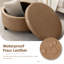 Repose-pieds rond avec rangement en similicuir Duanys-1542466751