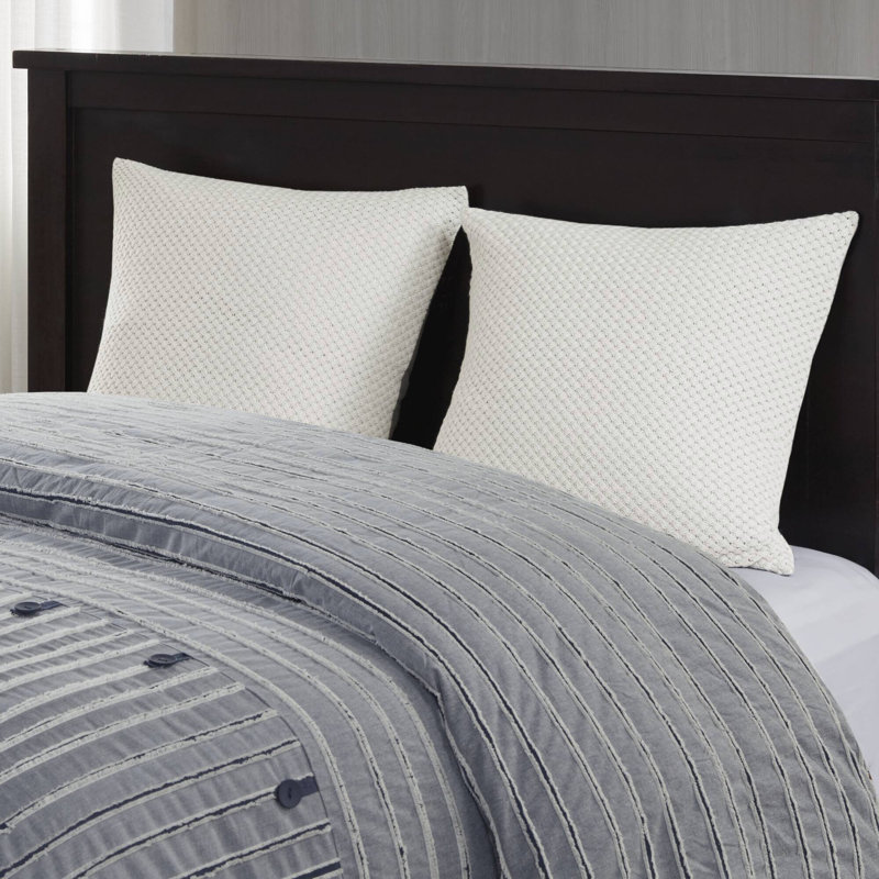 Ensemble d'édredon surdimensionné 100% jacquard Essence, Édredon très grand + 5 taies décoratives + 3 co, Bleu