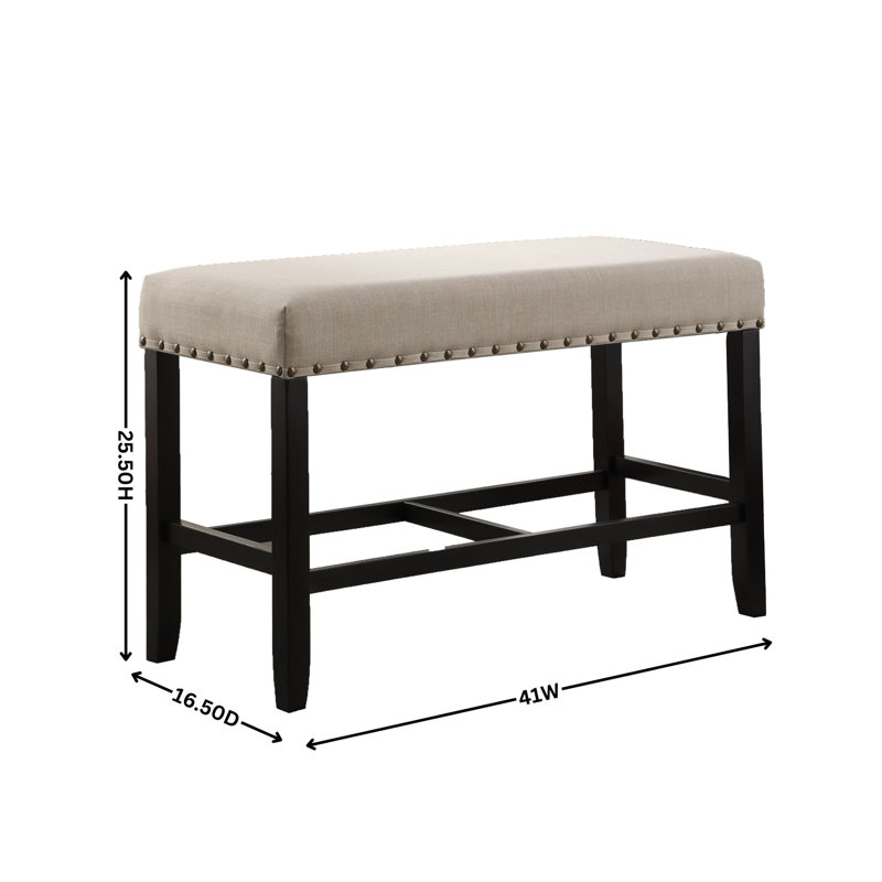 Counter Height Dining Bench, Grey