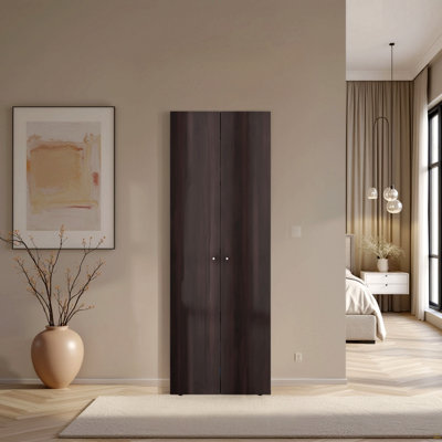 Système d'organisation à 2 portes Home, quatre tablettes fixes, garde-robe compacte pour l'organisation de la chambre à coucher