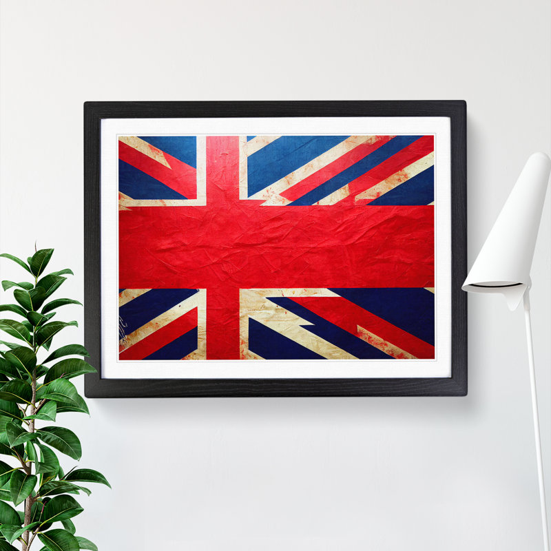Abstract Union Jack Flag Vol.3 - Framed Print, Black Framed, 25cm H x 34cm W x 2cm D