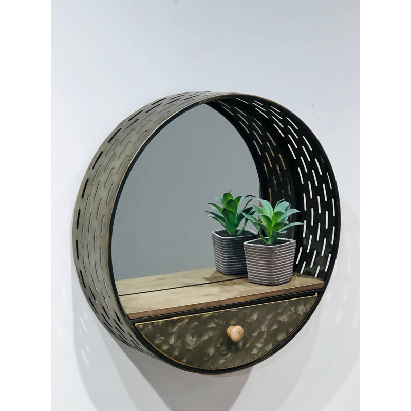 Byler Mirror with Drawers and Shelves