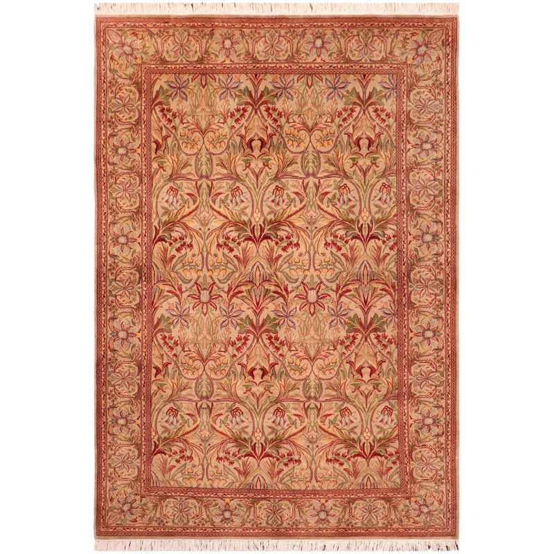 Tapis de la surface en laine 6 pi 2 po x 9 pi 1 po one-of-kind noué la brown Oyola