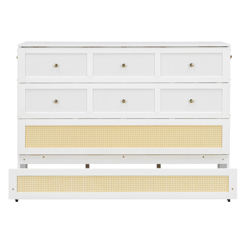 Grand lit escamotable avec grands tiroirs, White