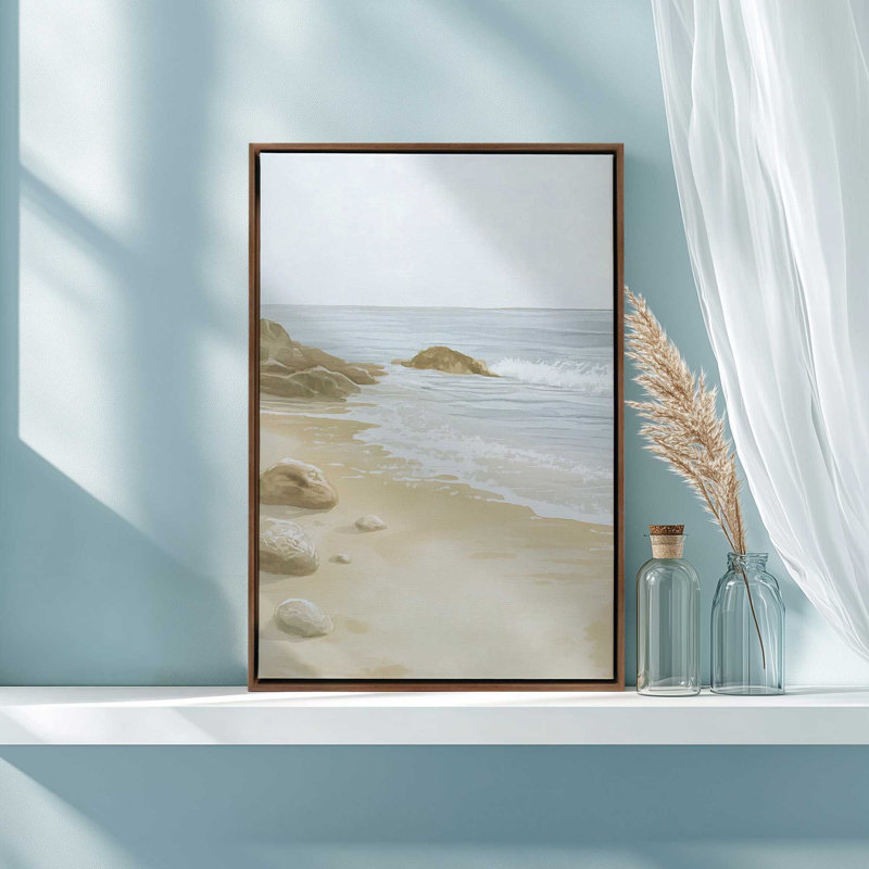 «Soft Shoreline Silence I», reproduction sur toile, Or poli, H 48,75 po x l 32,75 po