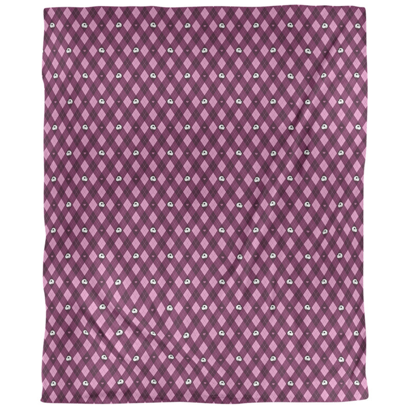 Tissu de crâne argyle, Rose, Lin naturel paloma, L 54 po x l 36 po