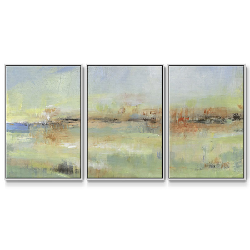 Obfuscate II - 3 pièces, reproduction sur toile, H 24 po x l 48 po x P 2 po, Blanc