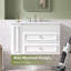 Meuble-lavabo mural de 30 po, armoire de rangement flottante avec 2 tiroirs, lavabo simple en céramique à 3 trous, armoire moderne.-1403699675