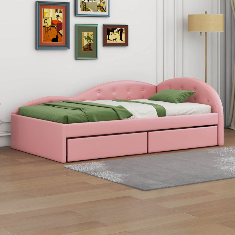 Lit de jour Janeal, Lit simple, Rose
