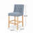 Fabric Upholstered Bar Stools Set with Tufted Back,Wood Base
