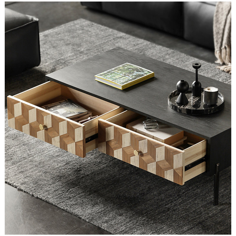 Table basse rectangulaire en bois massif