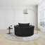 Fauteuil demi-tonneau d'appoint rembourré en tissu de chenille pivotant à 360 degrés Modern-965338847