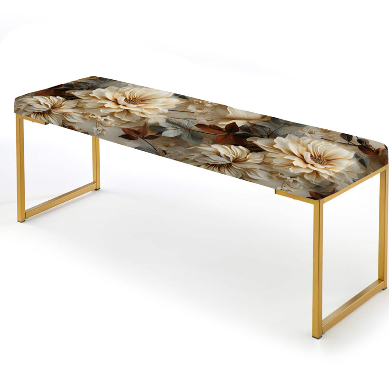 Banc rembourré or, Rustic Victorian Brocade Victorian Floral