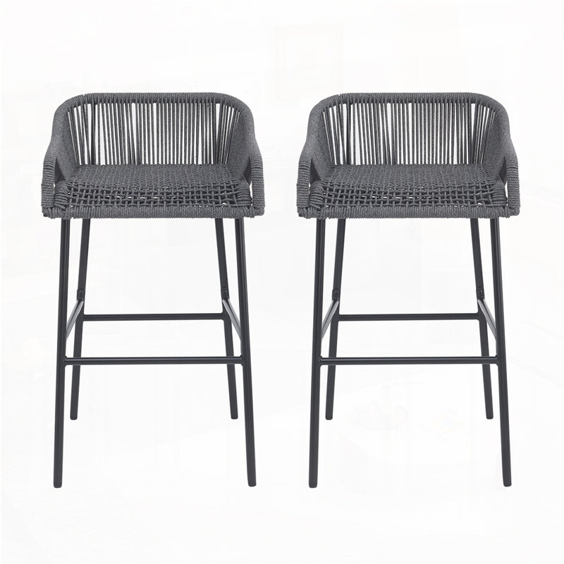 Tabouret de bar pour l'extérieur, Gris foncé