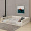 Lit plateforme tapissier en bois pleine grandeur avec garde-corps et coussin-2023341983