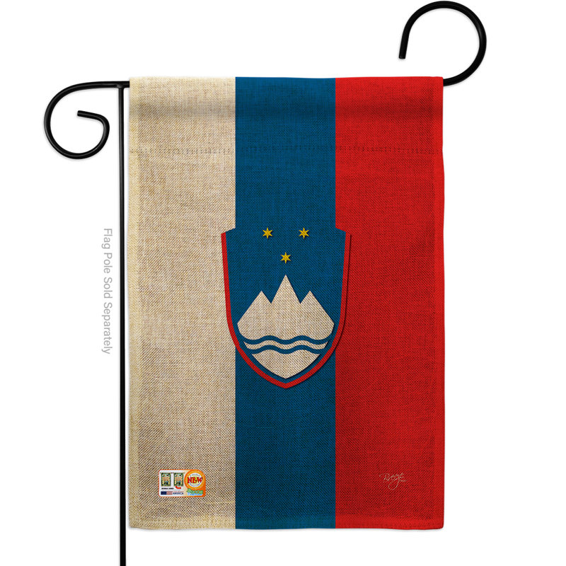 En toile jute 2 côtés 18,5 x 13 po drapeau de jardin