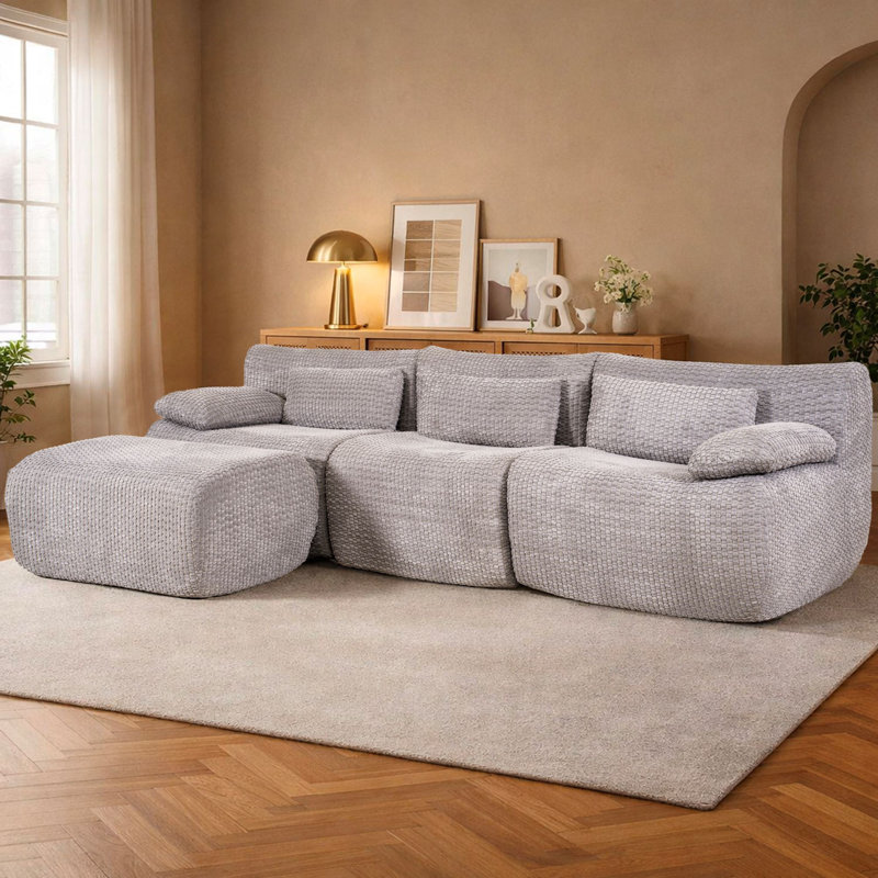 MIMO Oversized 2-Seat Modular Sectional Sofa, 3-Seat