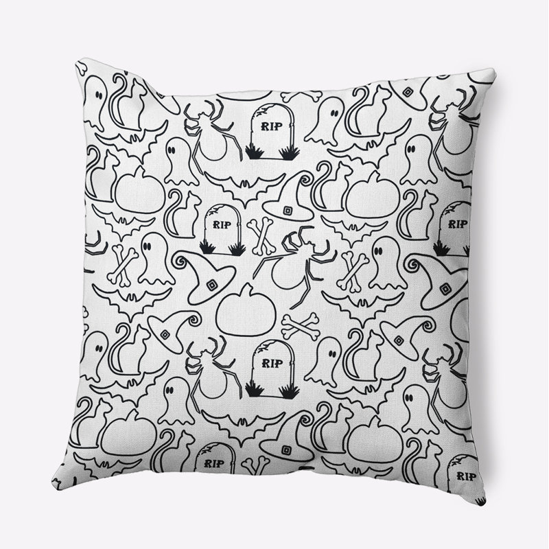 Coussin Witches Brew, 16 po x 16 po, blanc