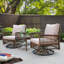 Evart 10-Person Outdoor Wicker Patio Set with Fire Pit Table & Swivel Chairs