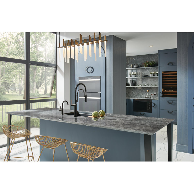 Odin® Semi-Professional Kitchen Faucet, Matte Black, Wood Lever Handle