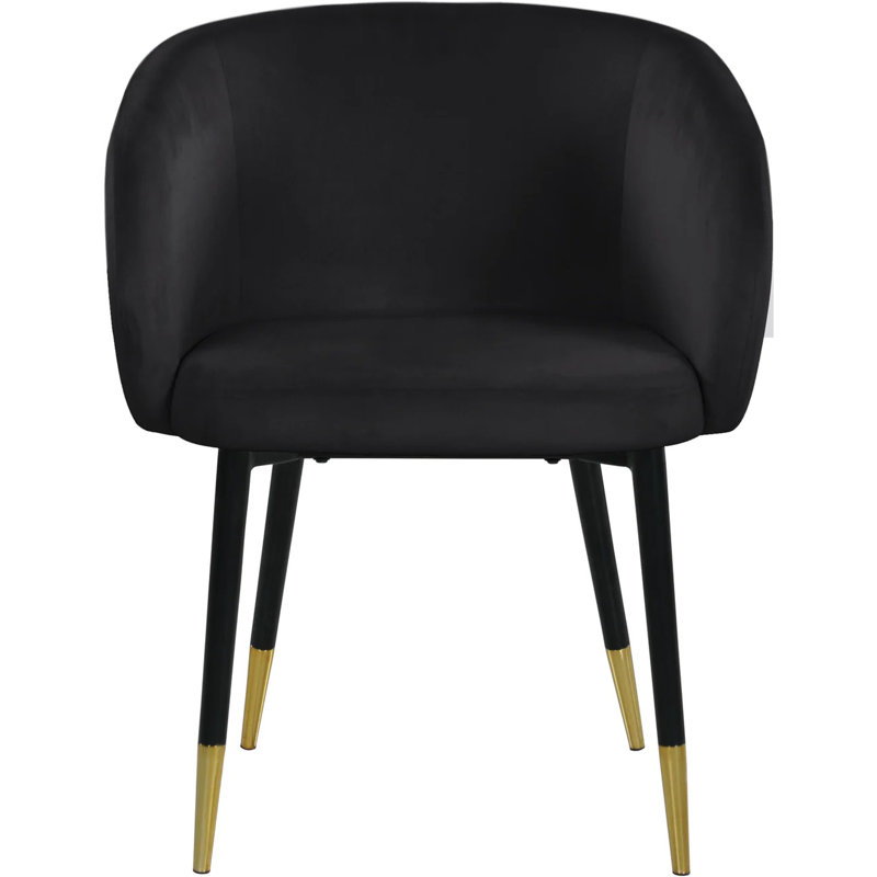  Joelan 18" H Velvet Upholstered Side Chair , Black
