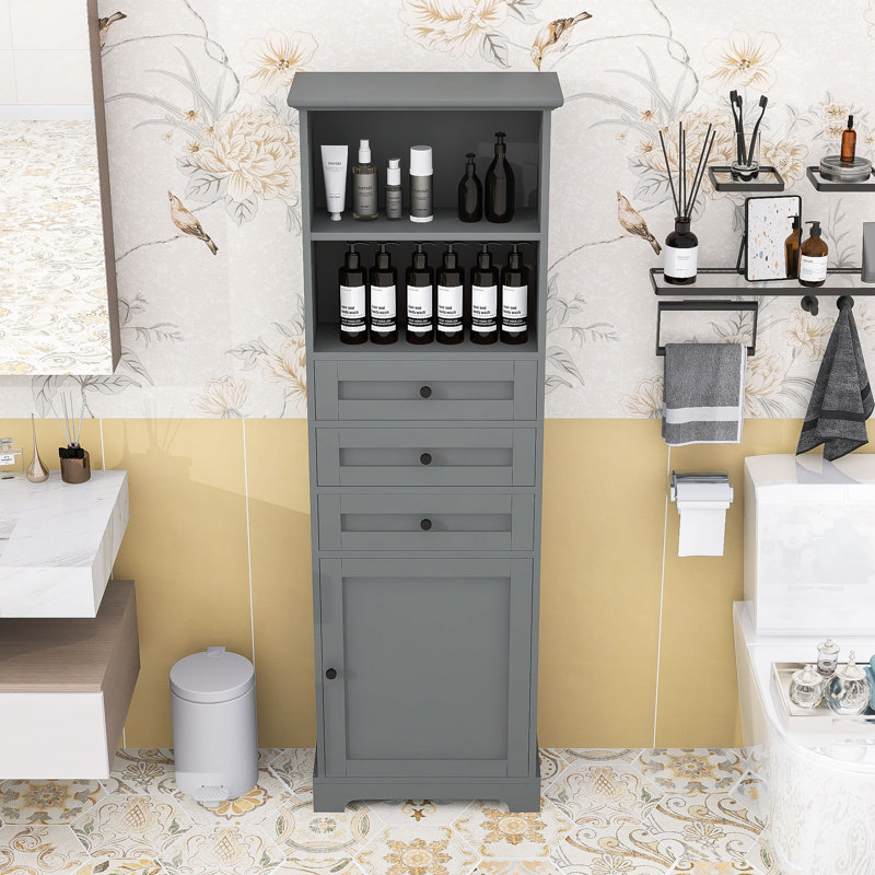 Armoire à linge sur pied Demante, Gris