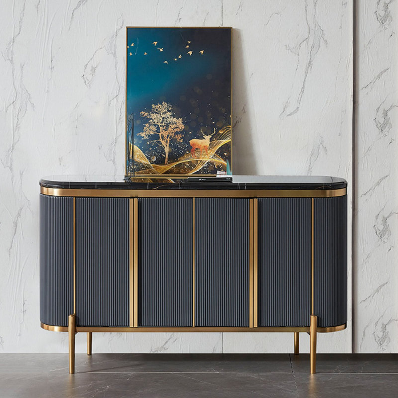 Buffet léger et luxueux, H 33,46 po x l 59,06 po x P 15,75 po, Gris