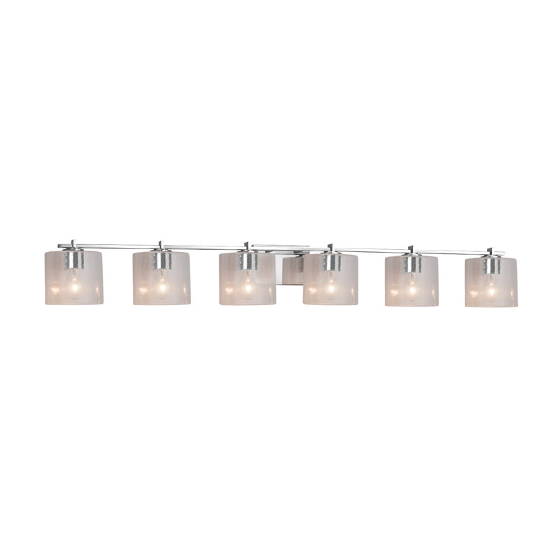 Éclairage pour salle de bain 6 lumières Casson, Chrome poli, Ruban, Incandescent