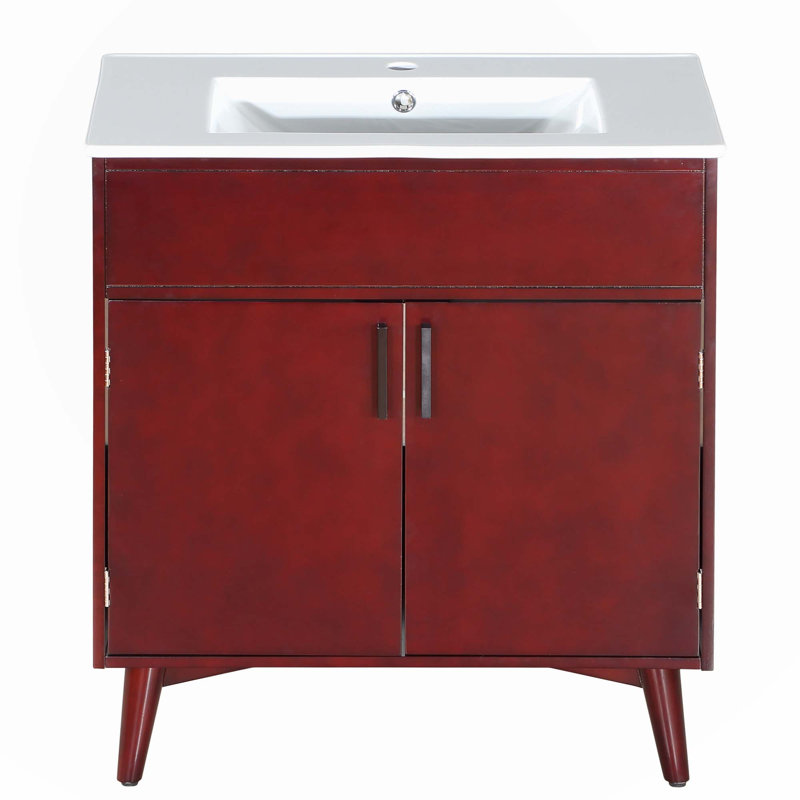 Meuble-lavabo simple avec plateau 30,00 po Iamandi, Rouge