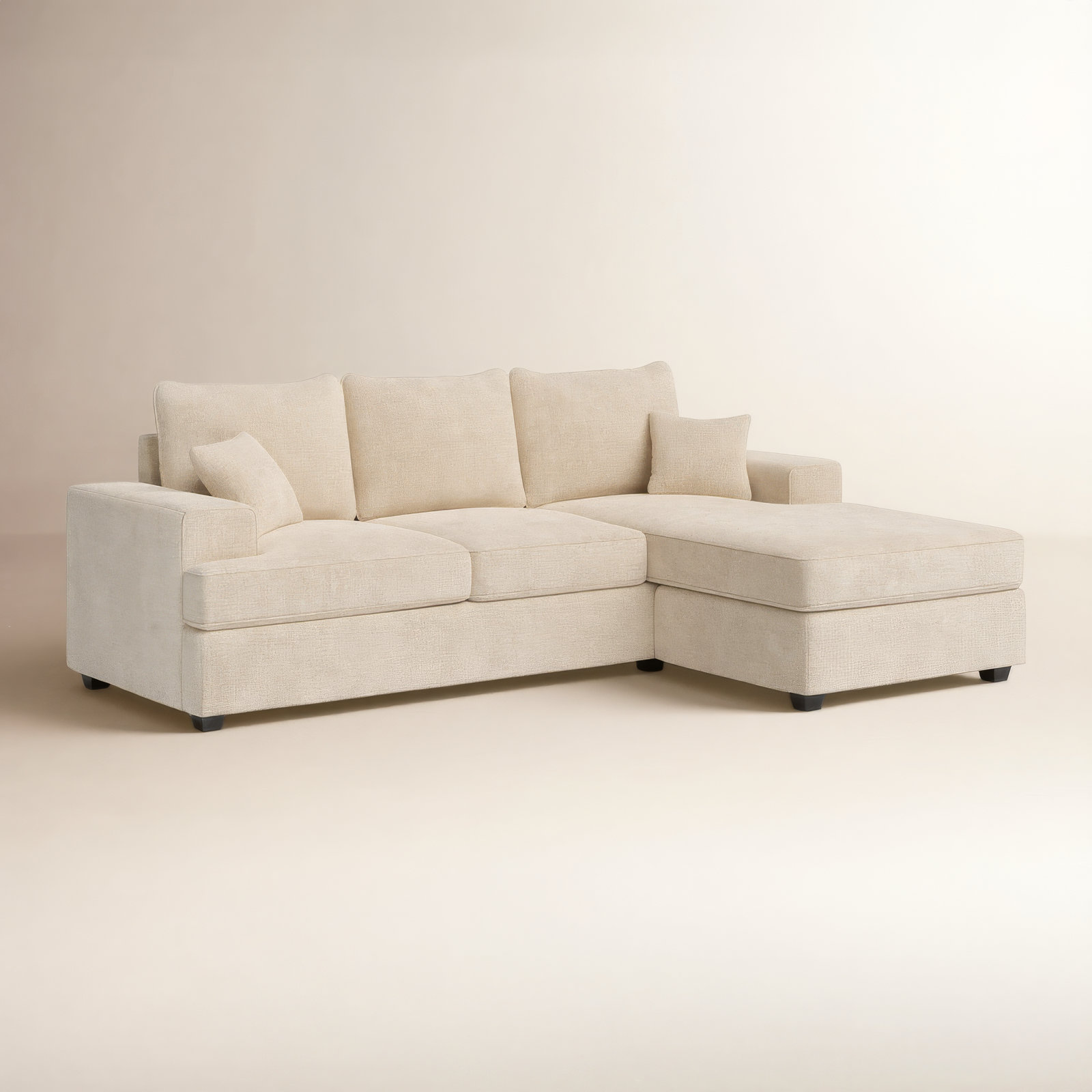 Alden 100'' Upholstered L shape Sofa with Convertible Chaise, Khaki Performance