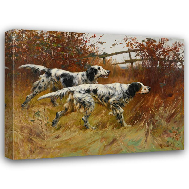 "English Setters" by  Thomas Blinks - Gallery Wrap Canvas Wall Art, 17" H x 24" W