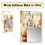 Motif floral beige doux doux brun - grand miroir floral, miroir mural décoratif floral, impression d'art en métal-966827312