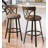 Swivel Upholstered Counter Stool with Metal Frame-1656087967
