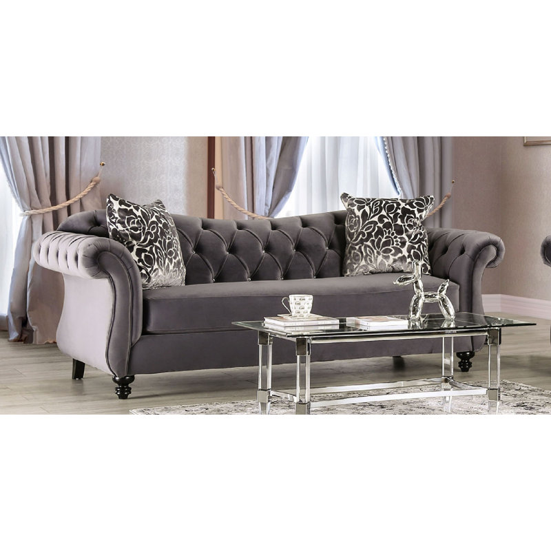 Canapé Beiler, 100% polyester gris