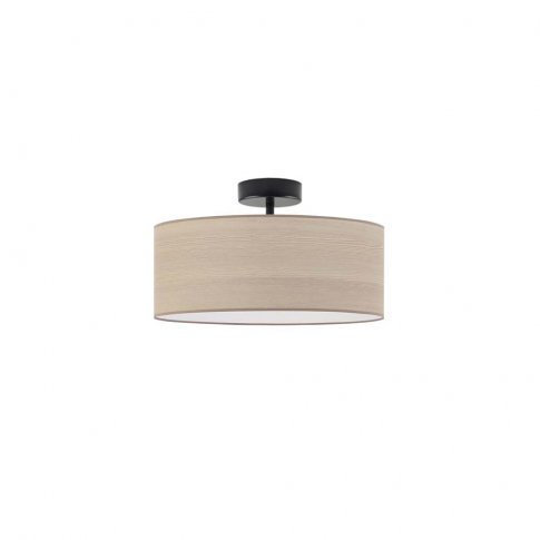 Birmadevi Fabric Semi Flush Mount, Black, Light Brown